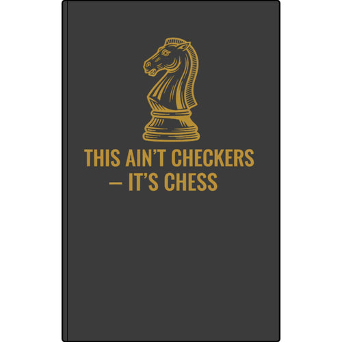 Engraved Vegan Leather Journal — 'This Ain't Checkers, It's Chess' Knight Notebook for Chess Players Printify