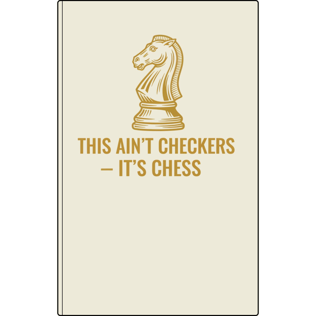 Engraved Vegan Leather Journal — 'This Ain't Checkers, It's Chess' Knight Notebook for Chess Players Printify