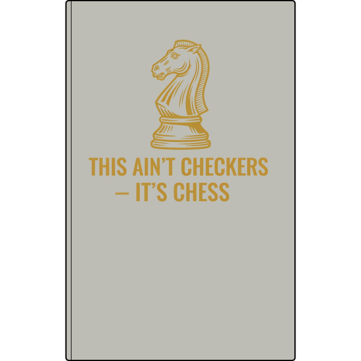 Engraved Vegan Leather Journal — 'This Ain't Checkers, It's Chess' Knight Notebook for Chess Players Printify