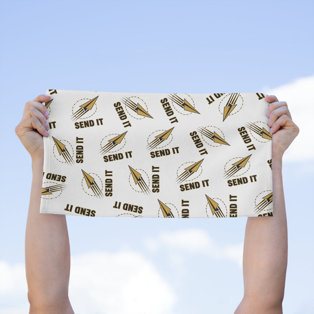 Rally Towel — "Send It" Paper Airplane Design (11x18) Printify