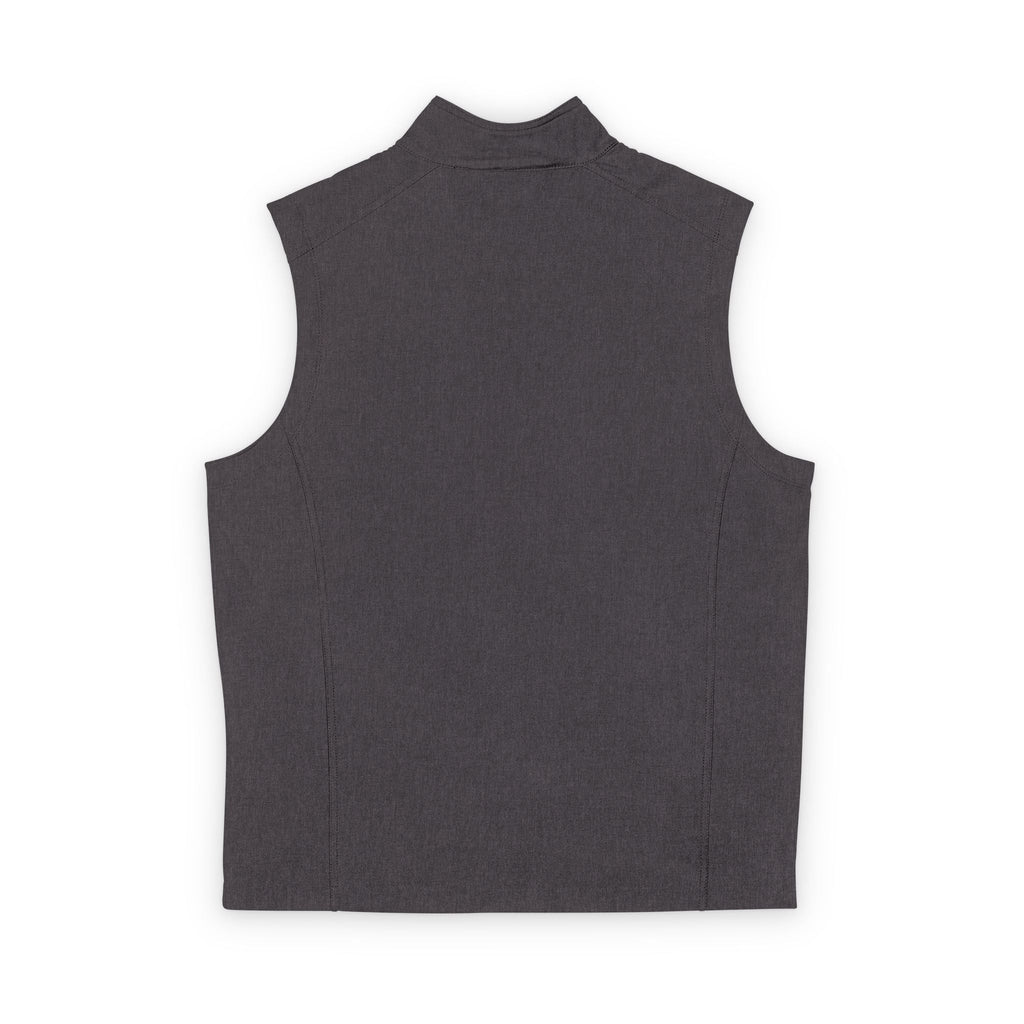 Men's Black Soft Shell Vest with White Floral Emblem — Lightweight Zip-Up Outerwear Printify