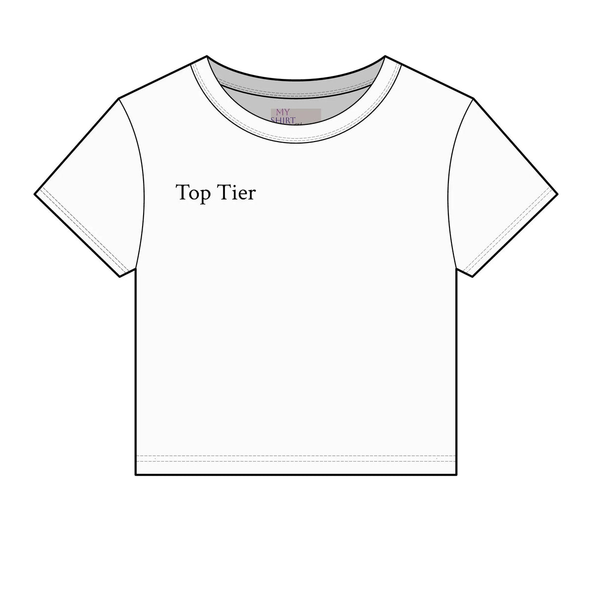 Top Tier Women’s Micro Rib Baby Tee — Cropped Ribbed Casual Tee Printify