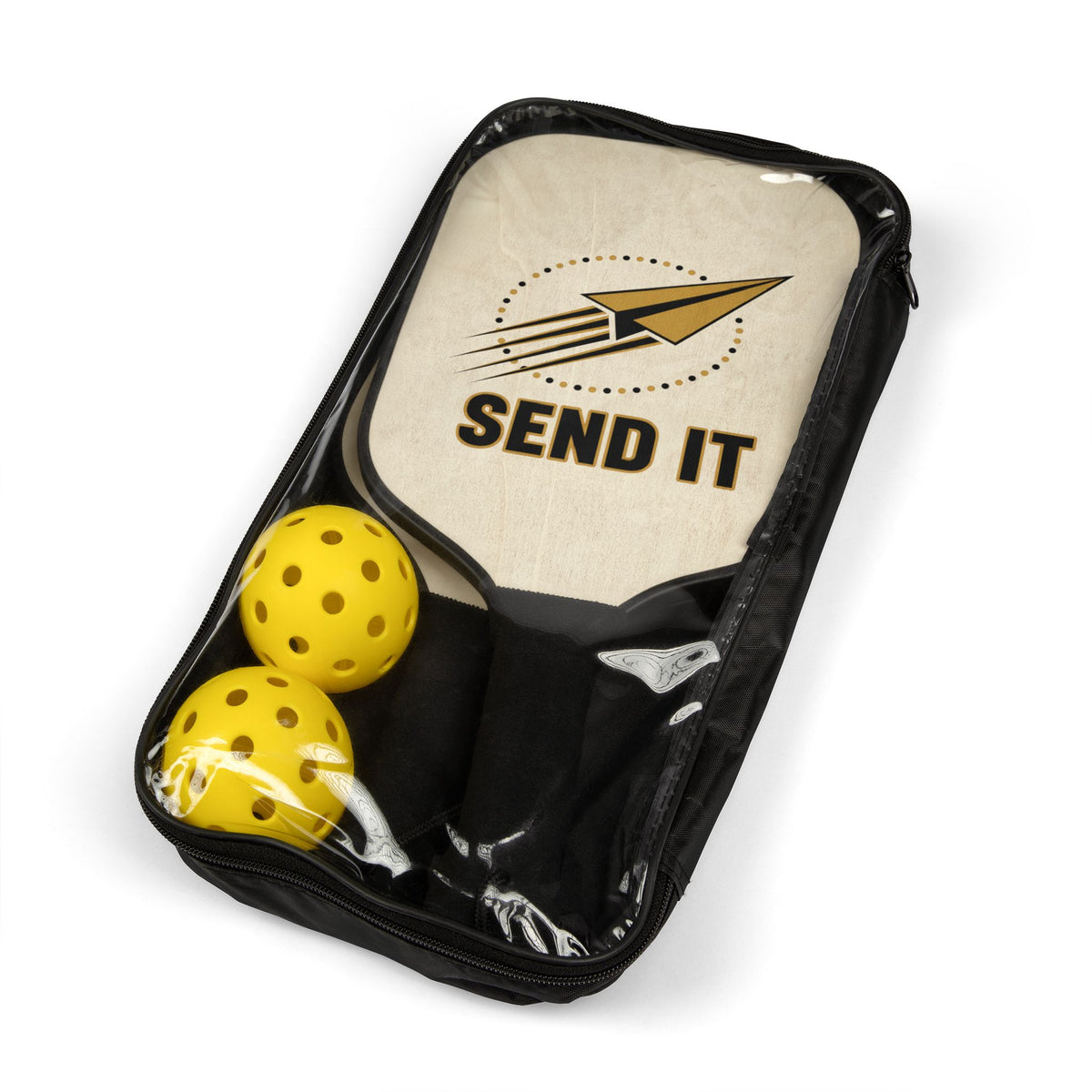 Pickleball Paddle Set — "Send It" Graphic Paddle Kit with Balls