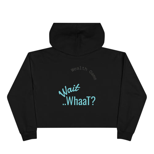 Crop Hoodie — 'WHAT!' Front & 'NOTHING' Back Graphic Cropped Hoodie Printify