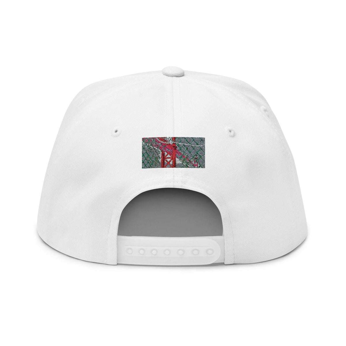 Embroidered Flat Bill Cap — Distressed 'X' Logo Snapback Printify
