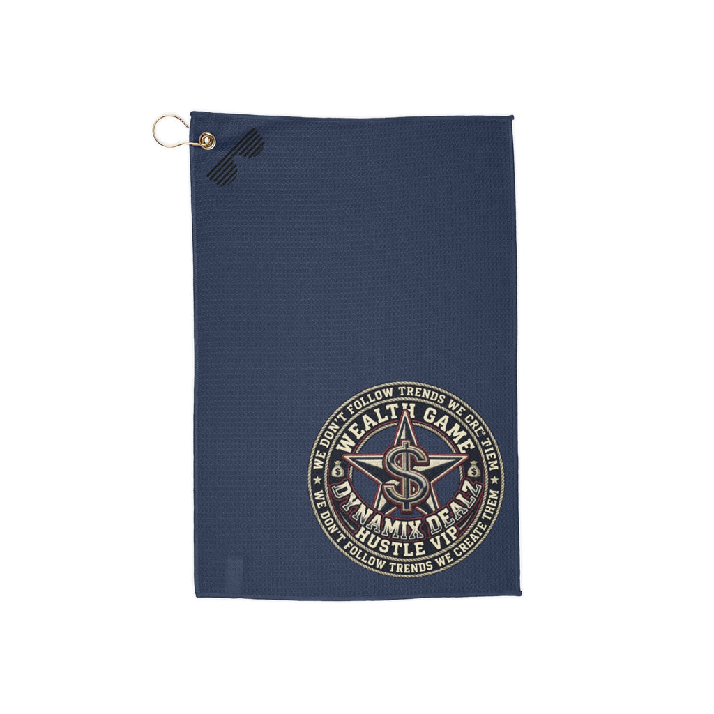 Emblem Golf Towel — Nautical Compass Hustle Logo Printify