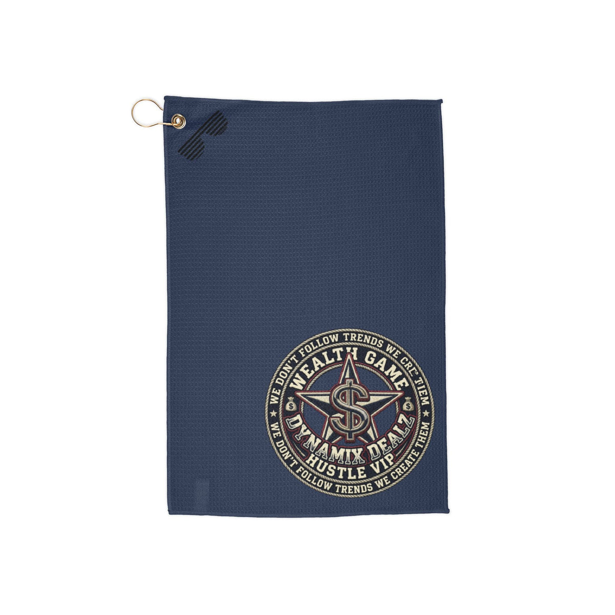 Emblem Golf Towel — Nautical Compass Hustle Logo Printify
