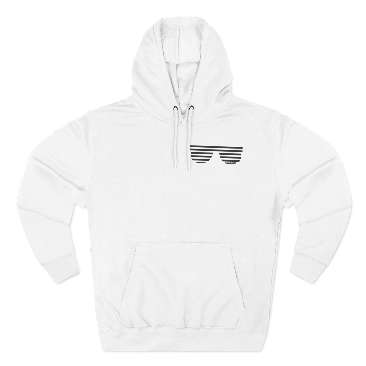 Hoodie — Monochrome Distressed Sunglasses Graphic Pullover Printify
