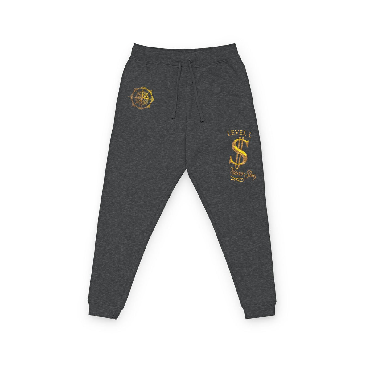 Embroidered 'Level ' Flame Joggers – Men's/Women's Streetwear Fleece Pants Printify