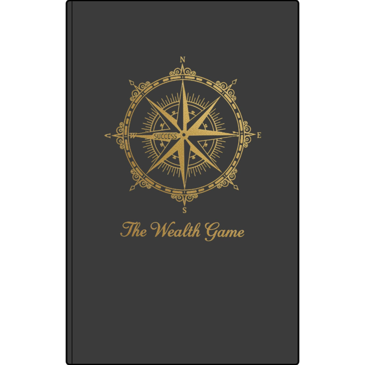 Vegan Leather Journal — 'The Wealth Game' Compass Engraved Notebook Printify
