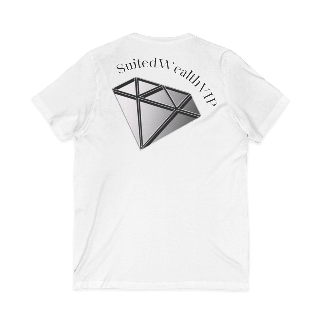 Real Apparel Co. Threads V-Neck Tee — Suited Wealth VIP Diamond Graphic Printify
