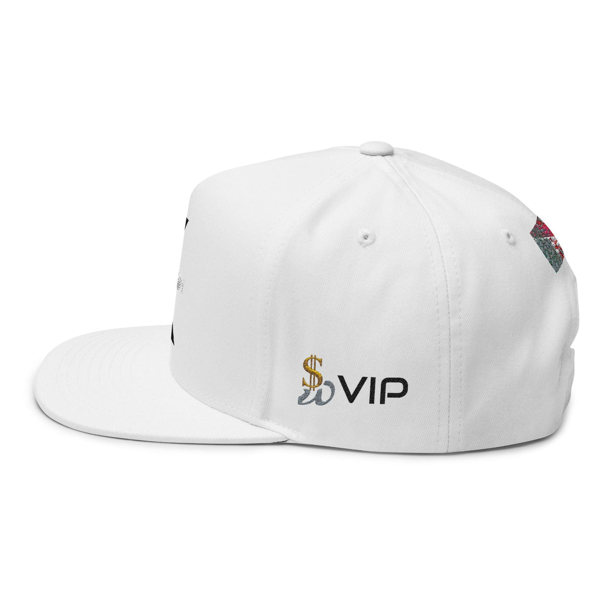 Embroidered Flat Bill Cap — Distressed 'X' Logo Snapback Printify