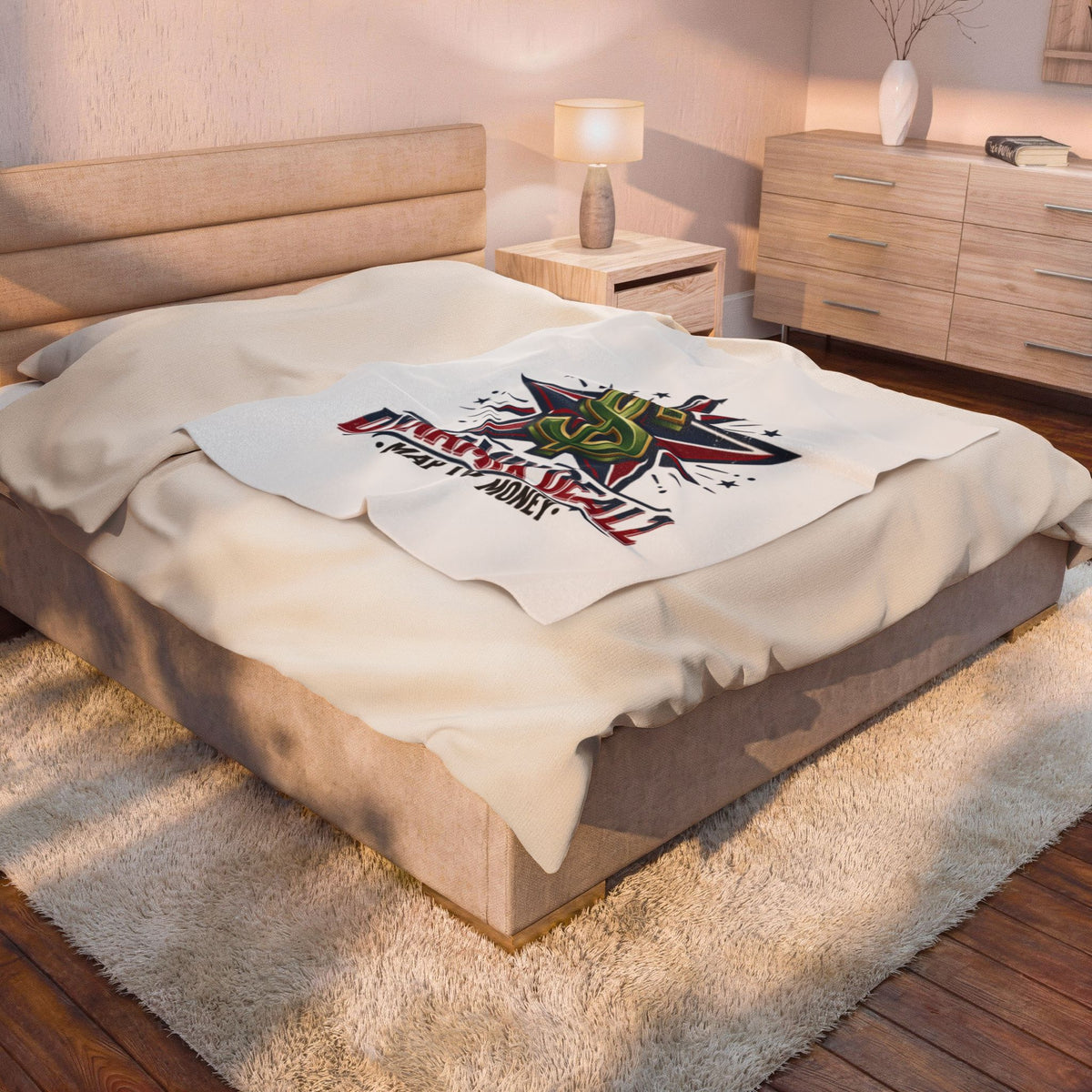 Velveteen Plush Blanket — Dynamix Dealz “Map to Money” Graphic Throw