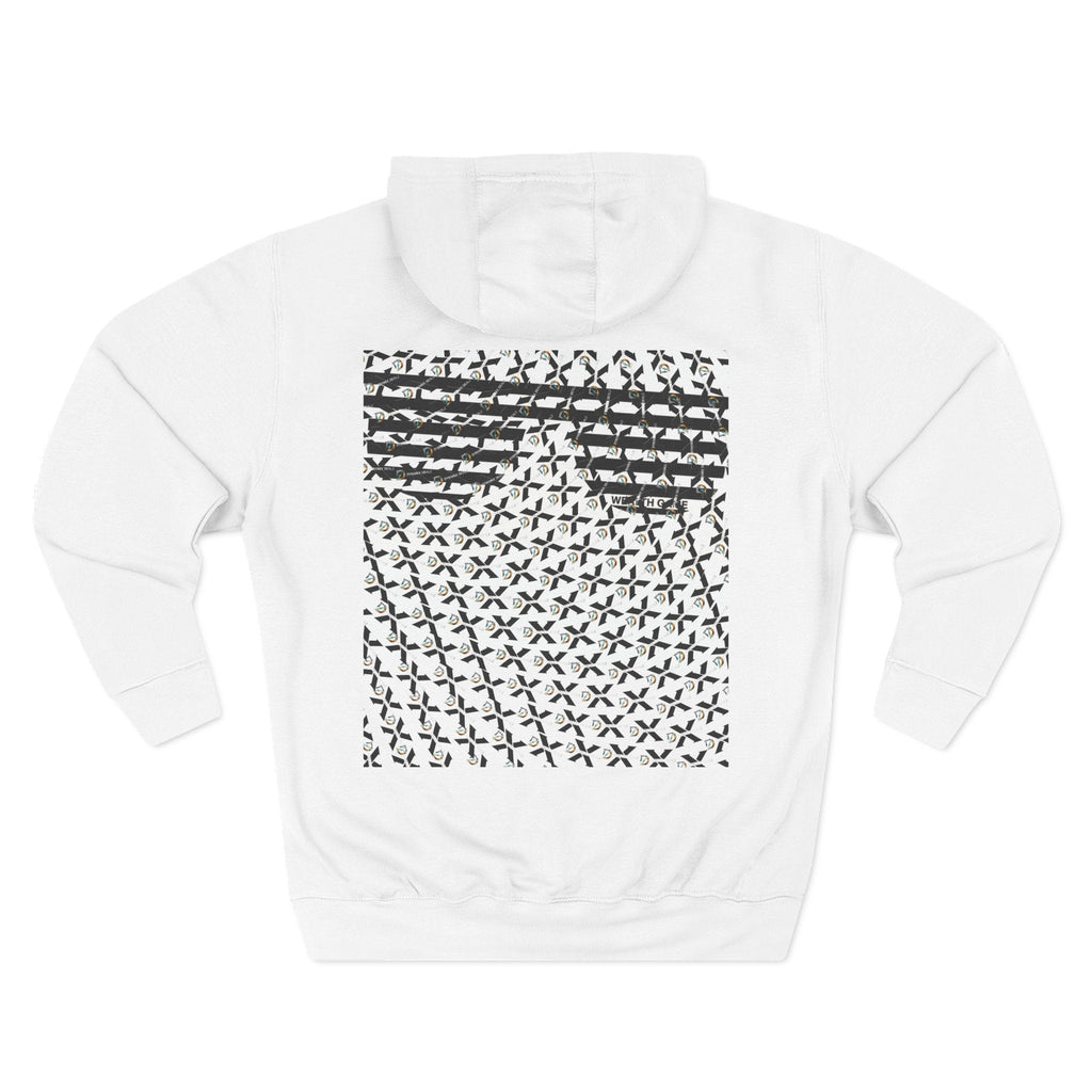 Hoodie — Monochrome Distressed Sunglasses Graphic Pullover Printify