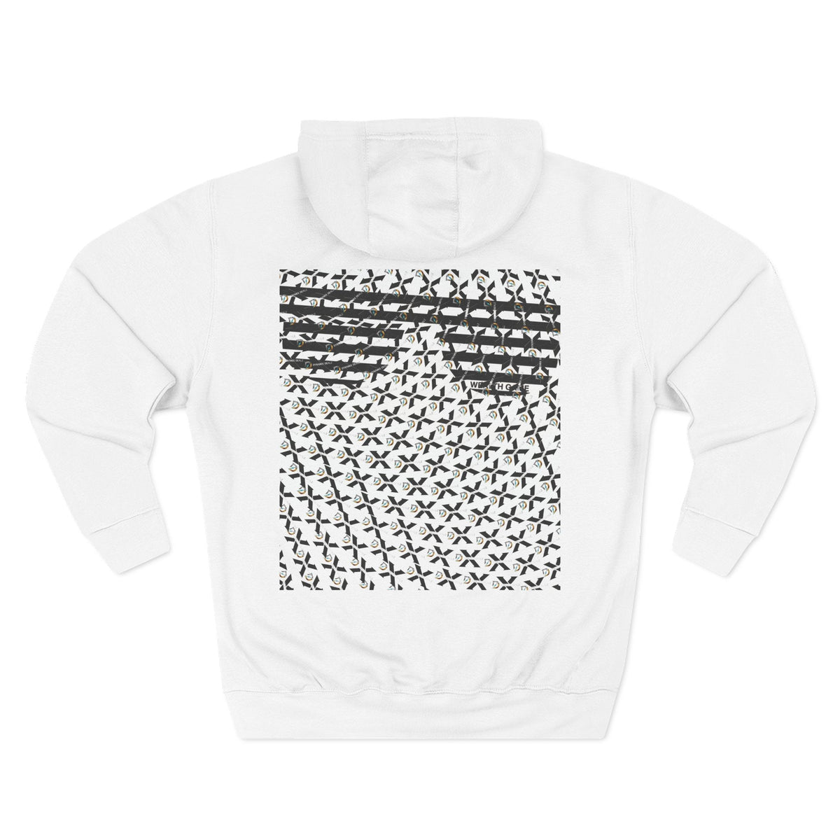Hoodie — Monochrome Distressed Sunglasses Graphic Pullover Printify