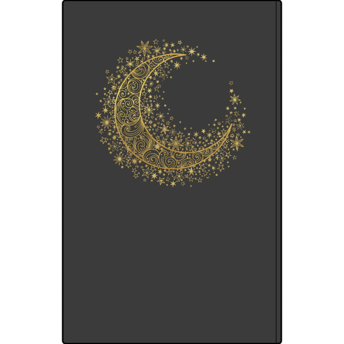 REM LIFE Vegan Leather Journal — 'Sleepless Dreams' Gold Crescent Moon Engraved Notebook Printify