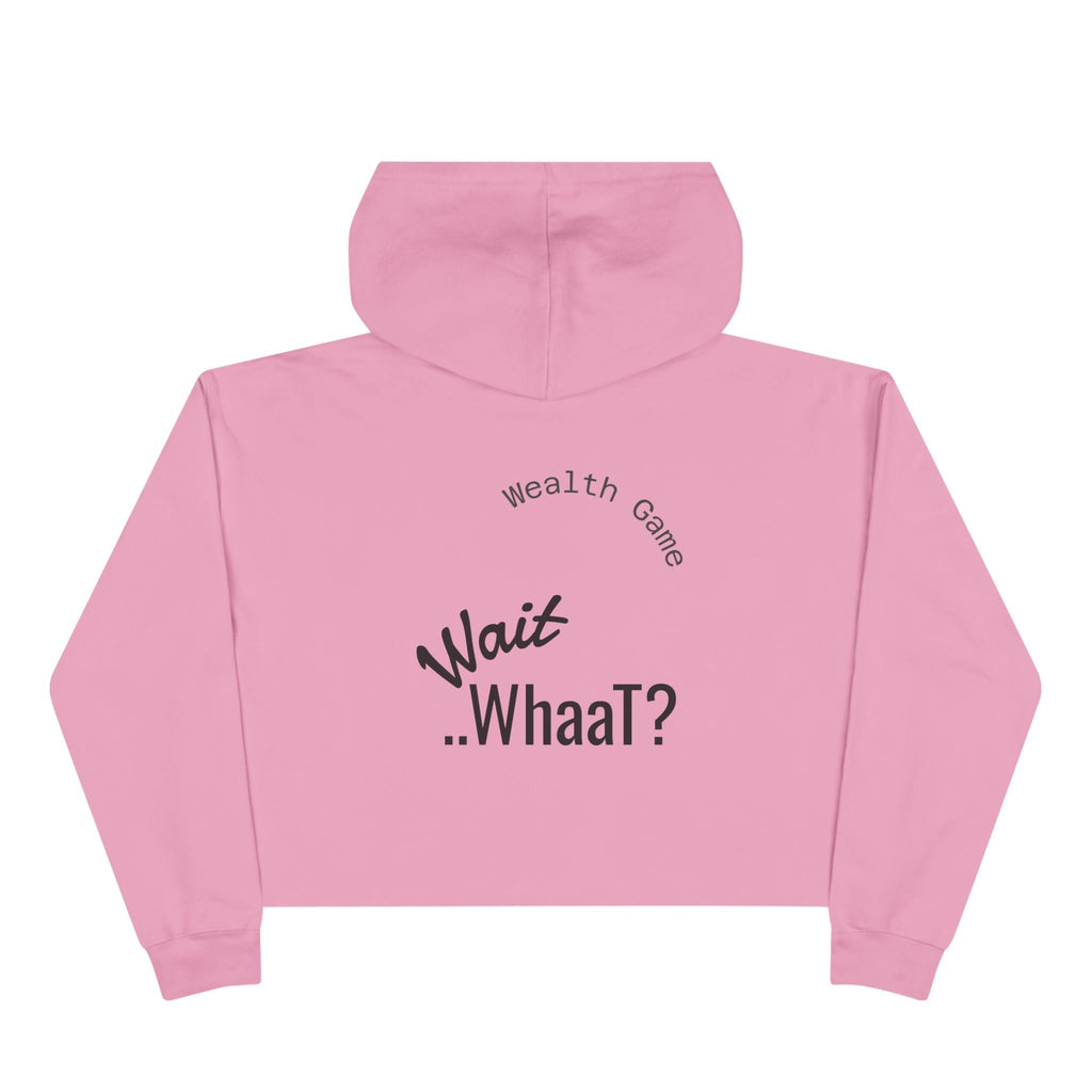 Crop Hoodie — 'WHAT!' Front & 'NOTHING' Back Graphic Cropped Hoodie Printify