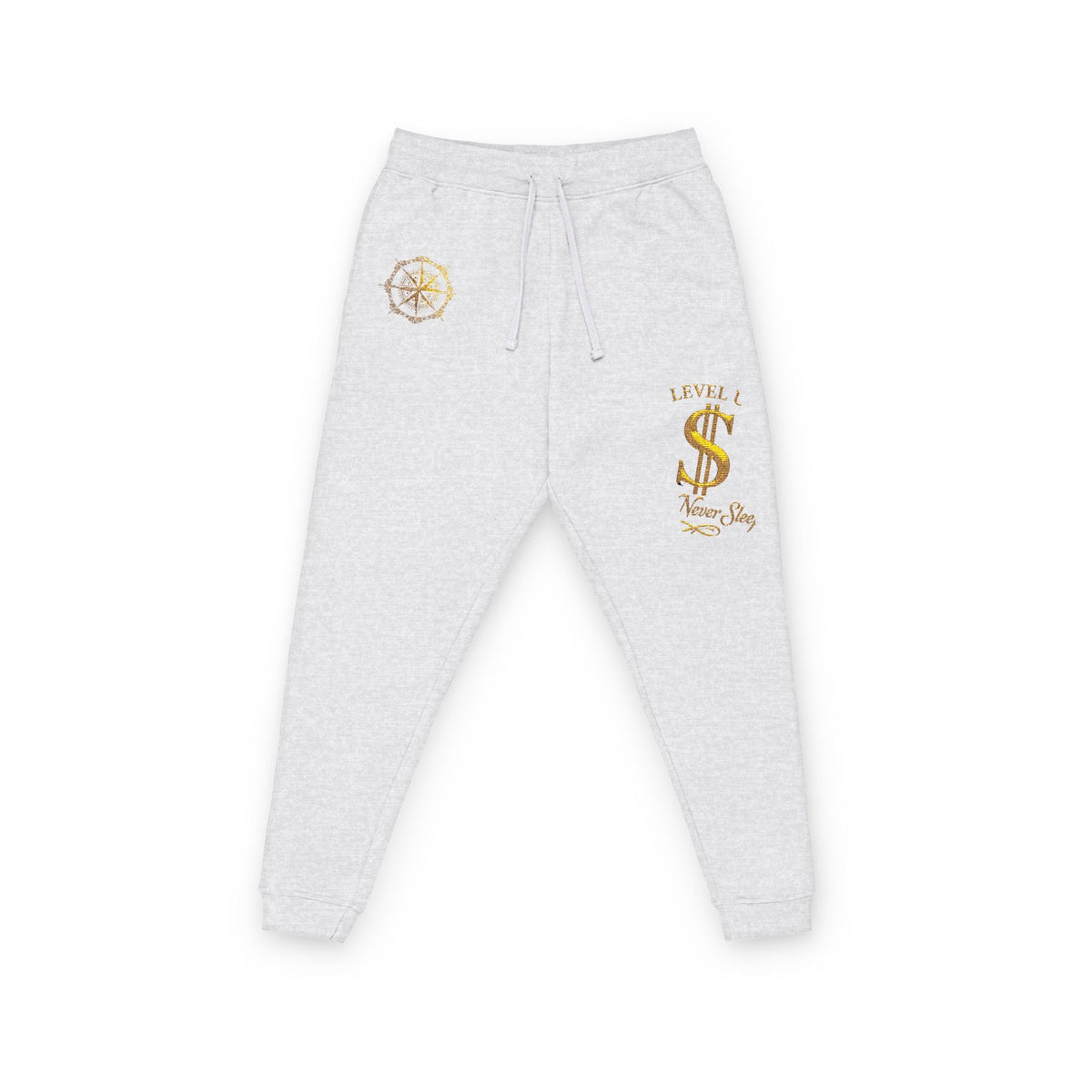 Embroidered 'Level ' Flame Joggers – Men's/Women's Streetwear Fleece Pants Printify