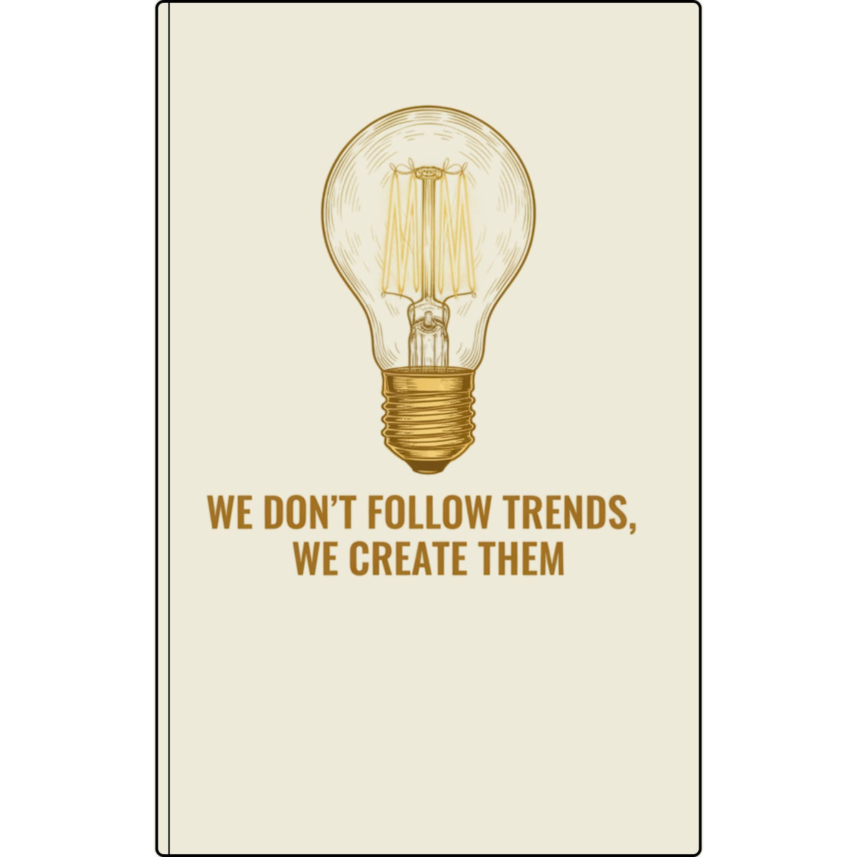 Engraved Vegan Leather Journal — 'We Don't Follow Trends, We Create Them' Lightbulb Notebook Printify