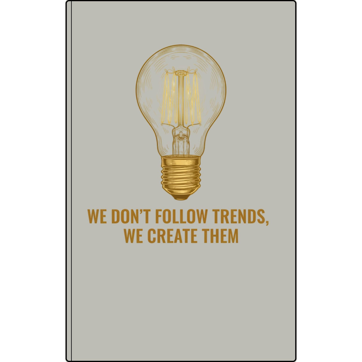 Engraved Vegan Leather Journal — 'We Don't Follow Trends, We Create Them' Lightbulb Notebook Printify