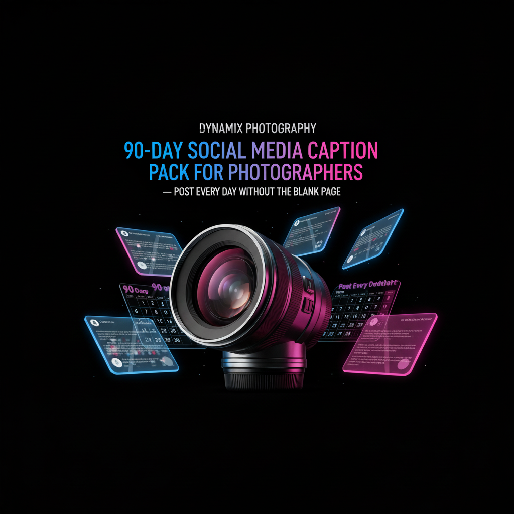 90-Day Social Media Caption Pack for Photographers — Post Every Day Without the Blank Page