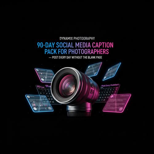 90-Day Social Media Caption Pack for Photographers — Post Every Day Without the Blank Page