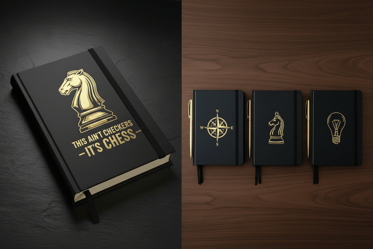 The Wealth Game Chess Series Journal - Front and Back Mockup