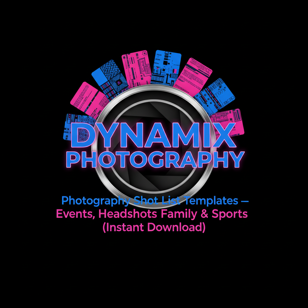 Photography Shot List Templates — Events, Headshots, Family & Sports (Instant Download)